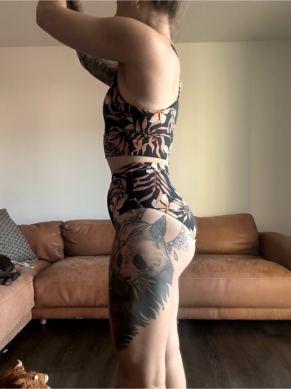 Billabong Black & Peach Floral High-Waist Bikini Set